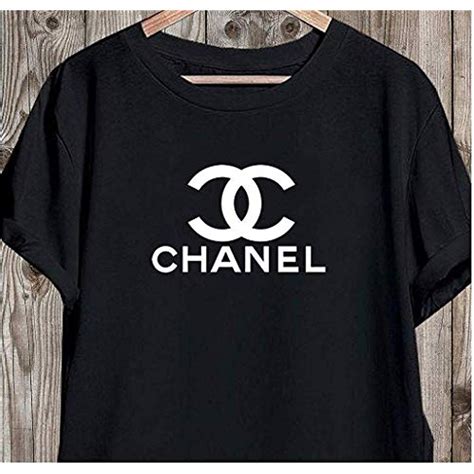 t shirt chanel nera|Chanel tee shirt blouses.